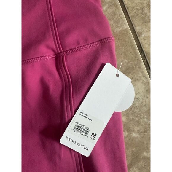 NWT Yogalicious M L Two Piece Outfit Set Top Shorts Raspberry Rose Soft - Picture 3 of 7
